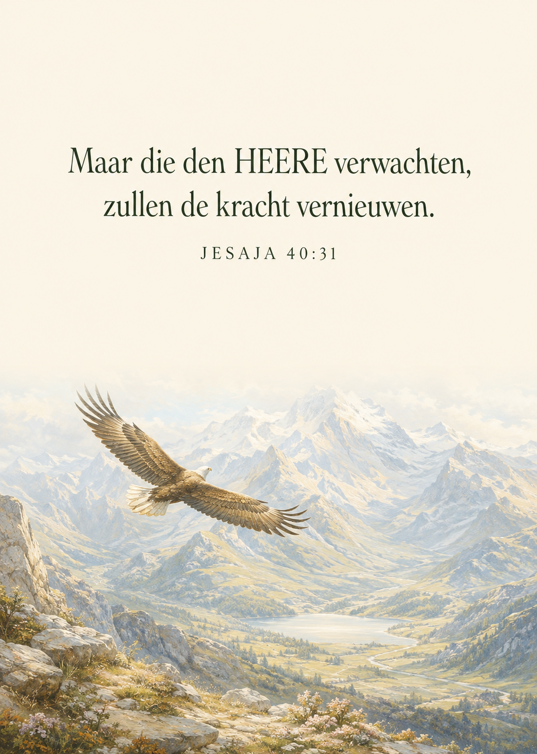 Arend boven een lichtende vallei