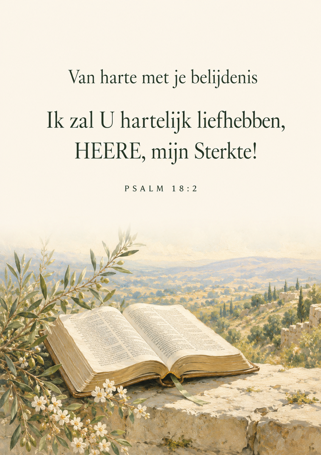 Belijdeniskaart met open Bijbel