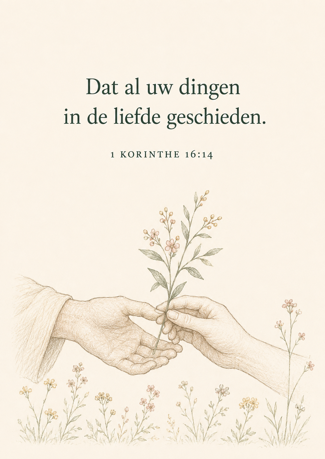 Bloeiende tak in zachte handen