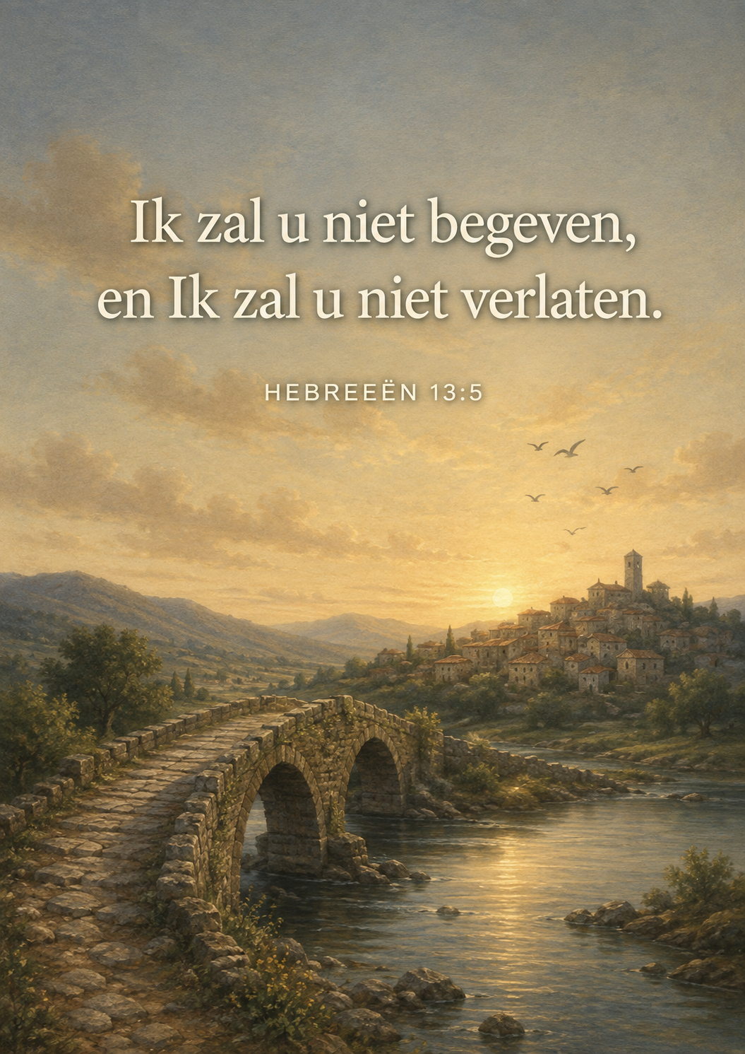 Brug naar het warme avondlicht
